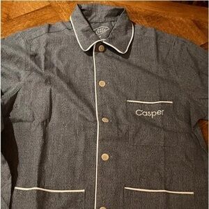 Mens Alex Crane x Casper Kite Jacket  100% Cotton Heather Blue/White Trim Size M